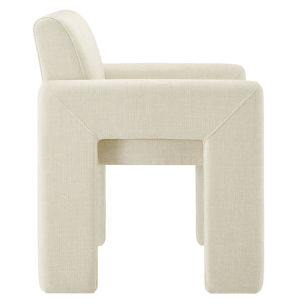 Daven Fabric Upholstered Dining Chair in Ecru