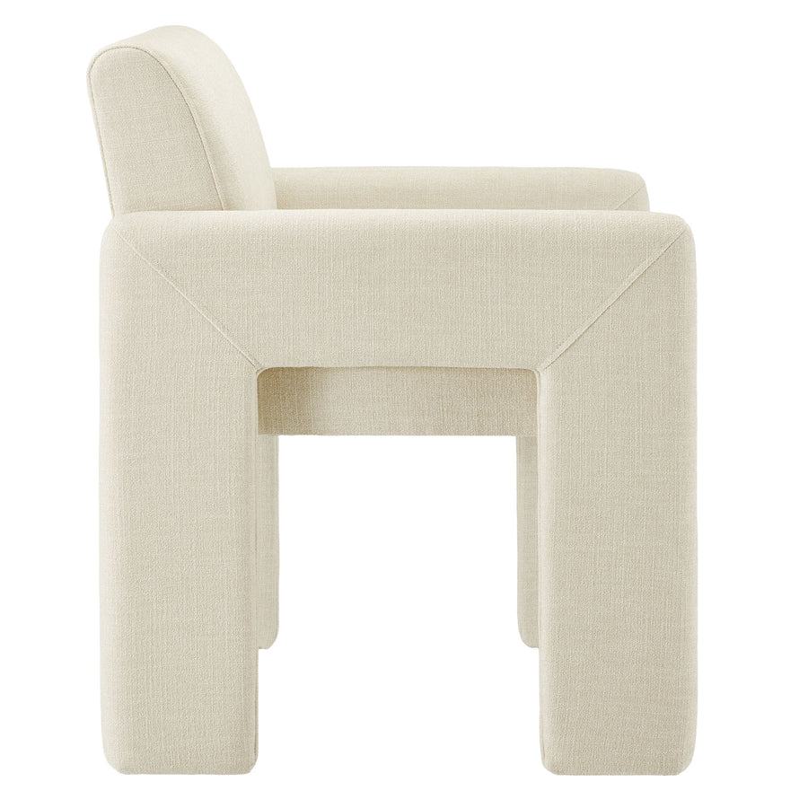 Myrtle Fabric Upholstered Dining Chair in Ecru