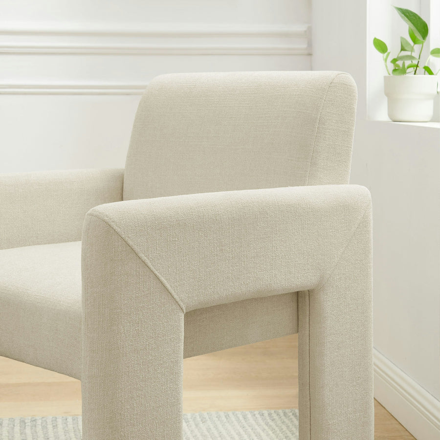 Myrtle Fabric Upholstered Dining Chair in Ecru