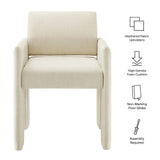 Myrtle Fabric Upholstered Dining Chair in Ecru