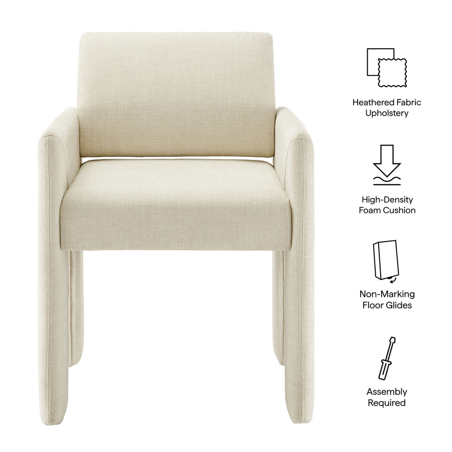 Myrtle Fabric Upholstered Dining Chair in Ecru