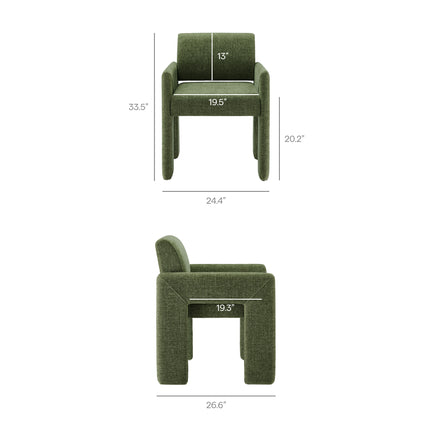 Daven Fabric Upholstered Dining Chair in Foliage