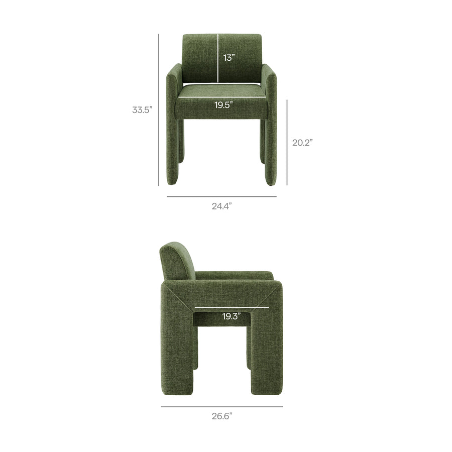 Myrtle Fabric Upholstered Dining Chair in Foliage
