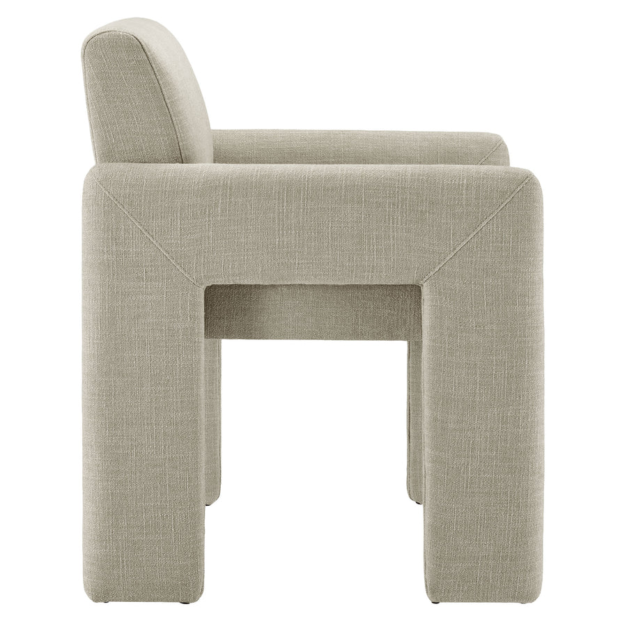 Myrtle Fabric Upholstered Dining Chair in Linen