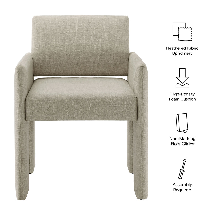 Myrtle Fabric Upholstered Dining Chair in Linen