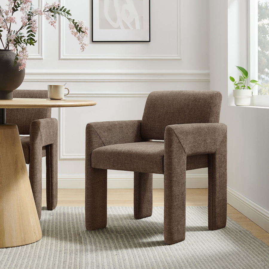 Myrtle Fabric Upholstered Dining Chair in Mocha