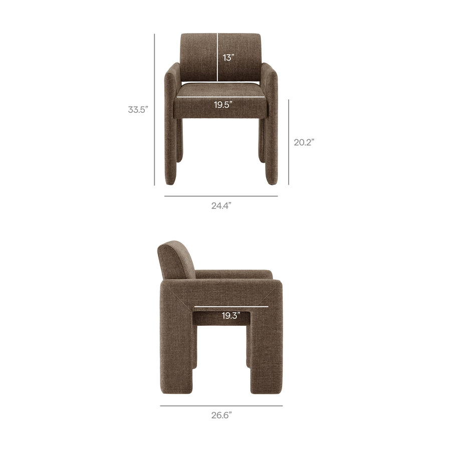 Myrtle Fabric Upholstered Dining Chair in Mocha