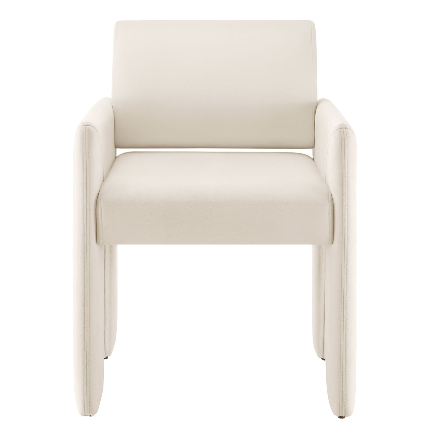 Myrtle Stain-Resistant Performance Velvet Dining Armchair in Alabaster