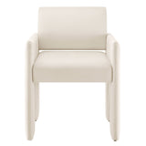 Myrtle Stain-Resistant Performance Velvet Dining Armchair in Alabaster