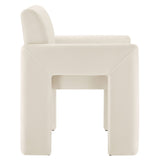 Myrtle Stain-Resistant Performance Velvet Dining Armchair in Alabaster