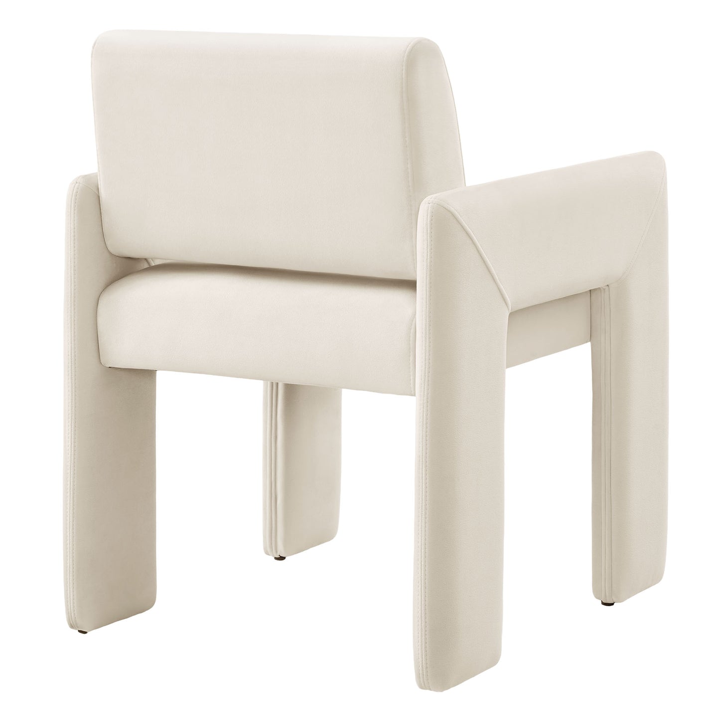 Myrtle Stain-Resistant Performance Velvet Dining Armchair in Alabaster
