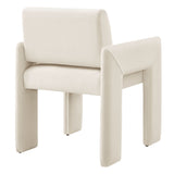 Myrtle Stain-Resistant Performance Velvet Dining Armchair in Alabaster