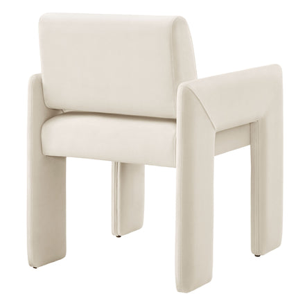 Daven Stain-Resistant Performance Velvet Dining Armchair in Alabaster