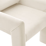 Myrtle Stain-Resistant Performance Velvet Dining Armchair in Alabaster
