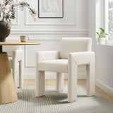 Myrtle Stain-Resistant Performance Velvet Dining Armchair in Alabaster