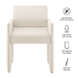 Myrtle Stain-Resistant Performance Velvet Dining Armchair in Alabaster