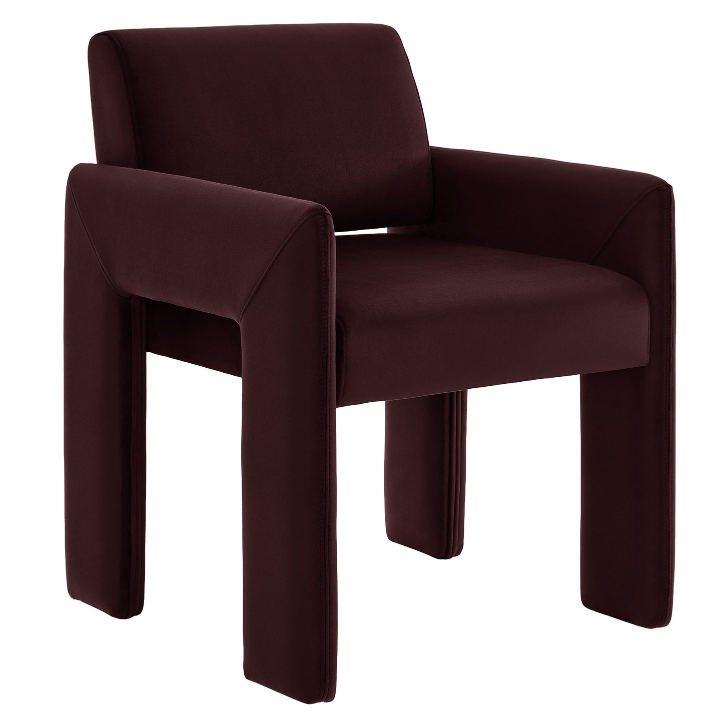 Myrtle Stain-Resistant Performance Velvet Dining Armchair in Mulberry