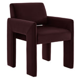 Myrtle Stain-Resistant Performance Velvet Dining Armchair in Mulberry