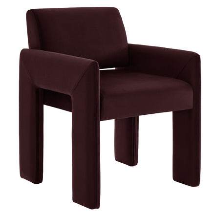 Daven Stain-Resistant Performance Velvet Dining Armchair in Mulberry