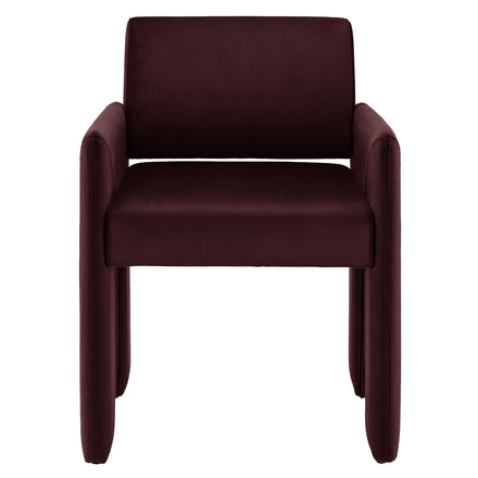 Daven Stain-Resistant Performance Velvet Dining Armchair in Mulberry