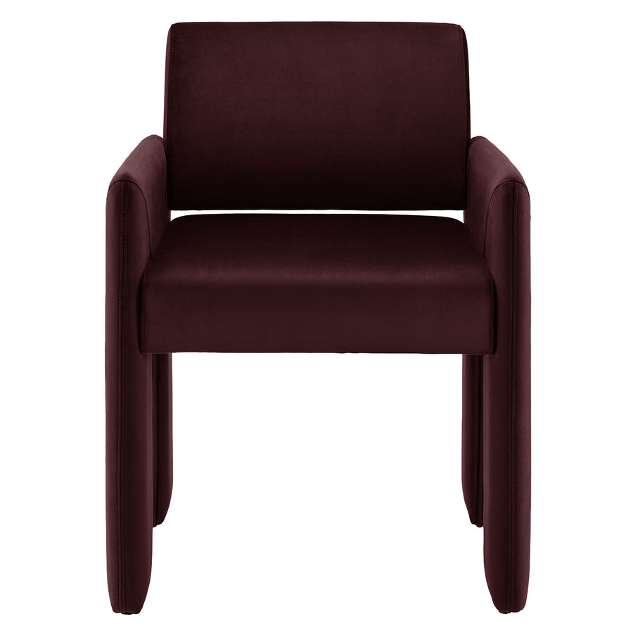 Myrtle Stain-Resistant Performance Velvet Dining Armchair in Mulberry