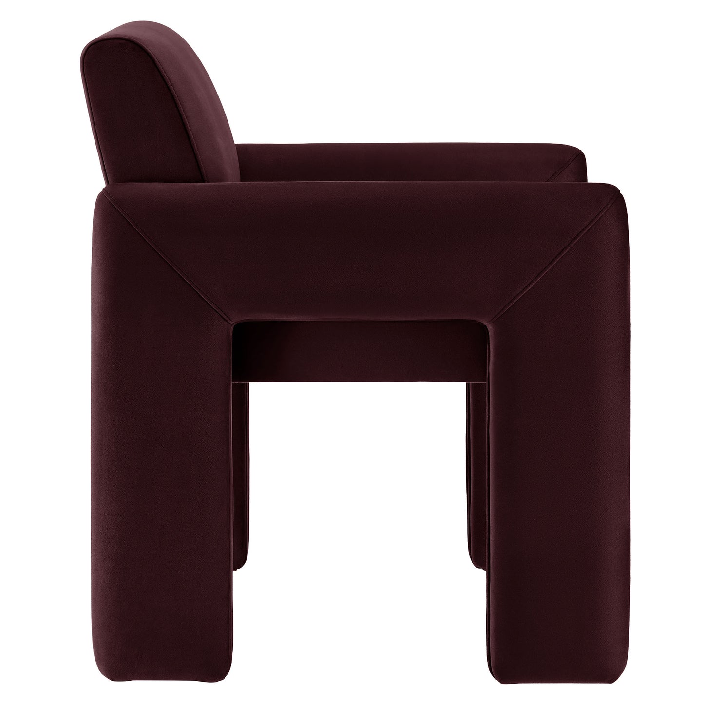 Myrtle Stain-Resistant Performance Velvet Dining Armchair in Mulberry