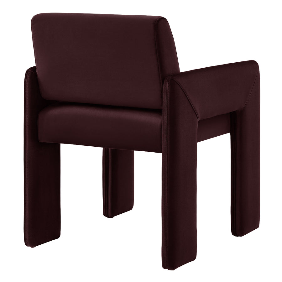 Myrtle Stain-Resistant Performance Velvet Dining Armchair in Mulberry