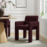 Myrtle Stain-Resistant Performance Velvet Dining Armchair in Mulberry