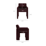 Myrtle Stain-Resistant Performance Velvet Dining Armchair in Mulberry