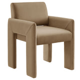 Myrtle Stain-Resistant Performance Velvet Dining Armchair in Taupe