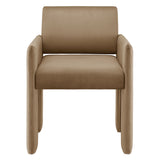 Myrtle Stain-Resistant Performance Velvet Dining Armchair in Taupe