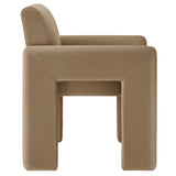 Myrtle Stain-Resistant Performance Velvet Dining Armchair in Taupe
