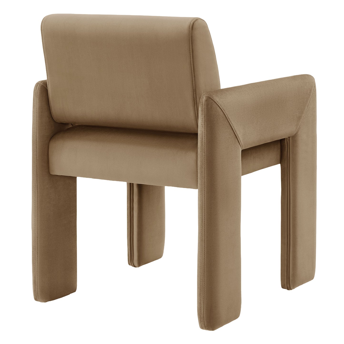 Myrtle Stain-Resistant Performance Velvet Dining Armchair in Taupe