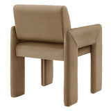 Myrtle Stain-Resistant Performance Velvet Dining Armchair in Taupe