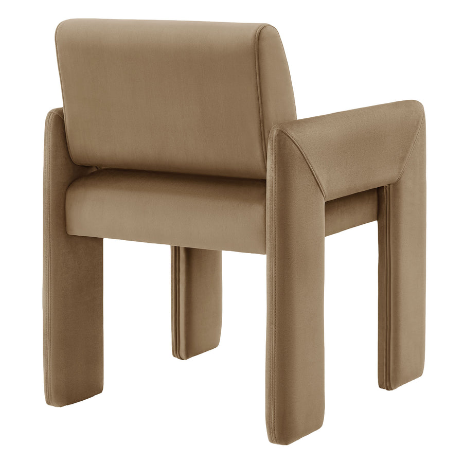 Myrtle Stain-Resistant Performance Velvet Dining Armchair in Taupe