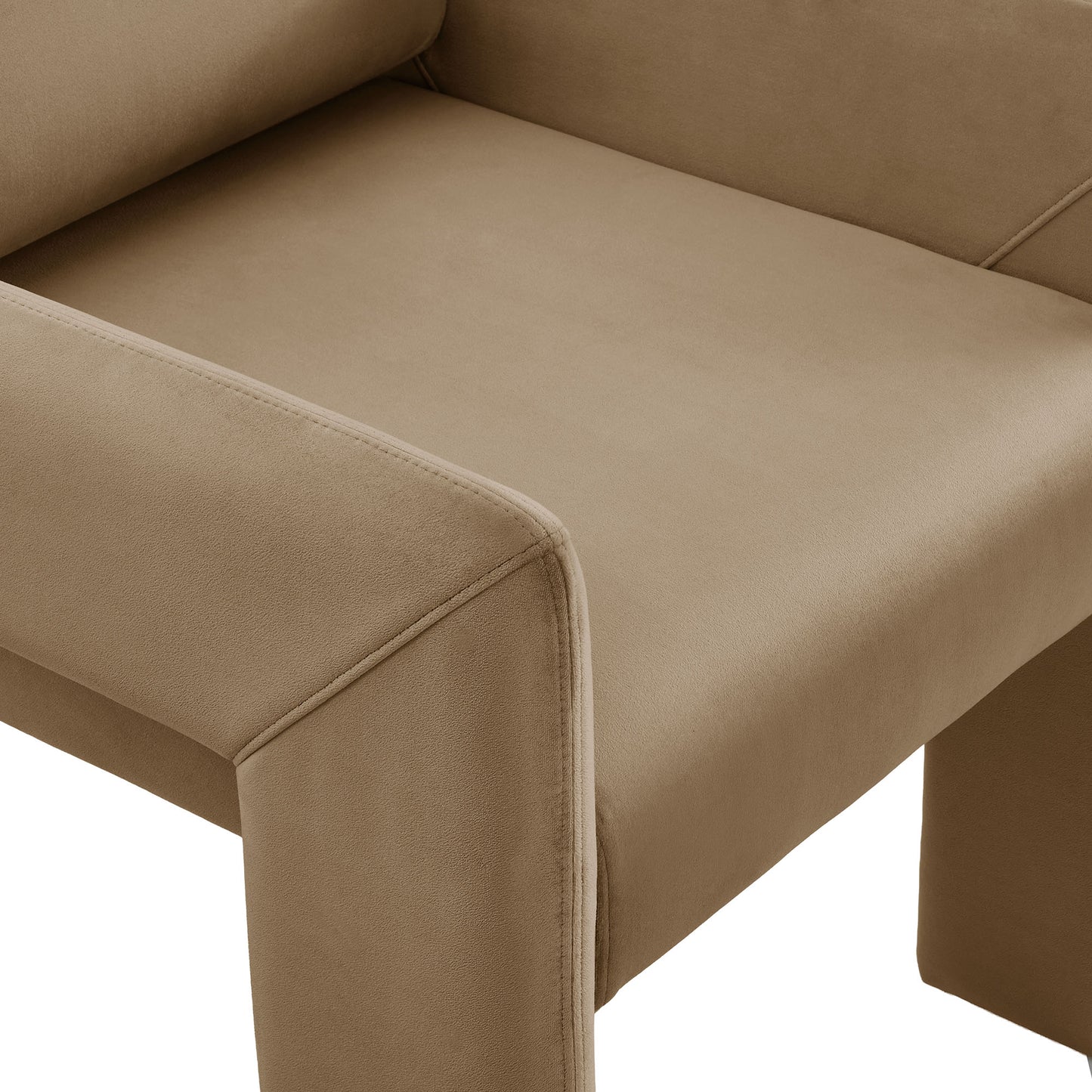 Myrtle Stain-Resistant Performance Velvet Dining Armchair in Taupe