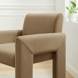 Myrtle Stain-Resistant Performance Velvet Dining Armchair in Taupe