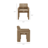 Myrtle Stain-Resistant Performance Velvet Dining Armchair in Taupe