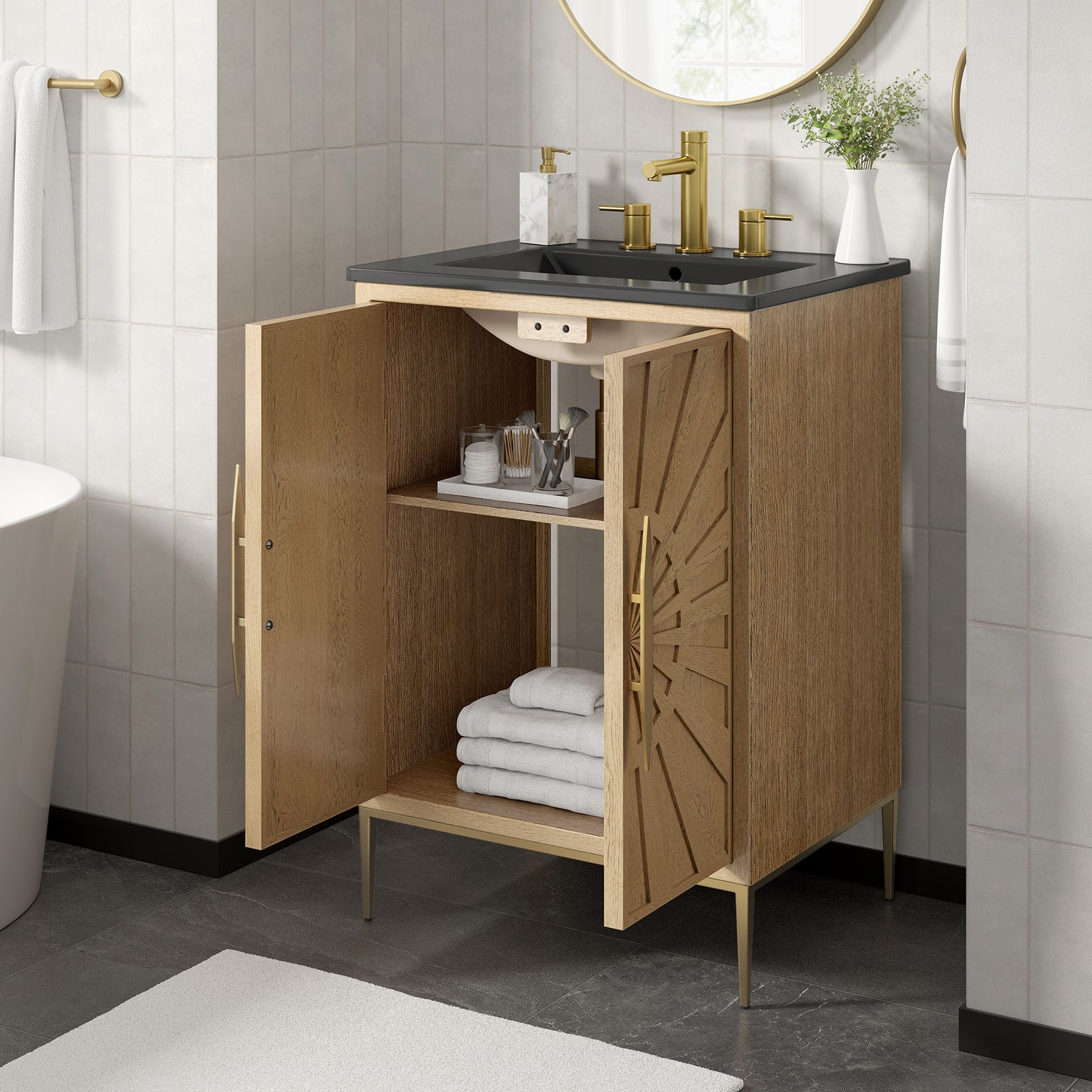 Briar 24" Bathroom Vanity in Oak Black