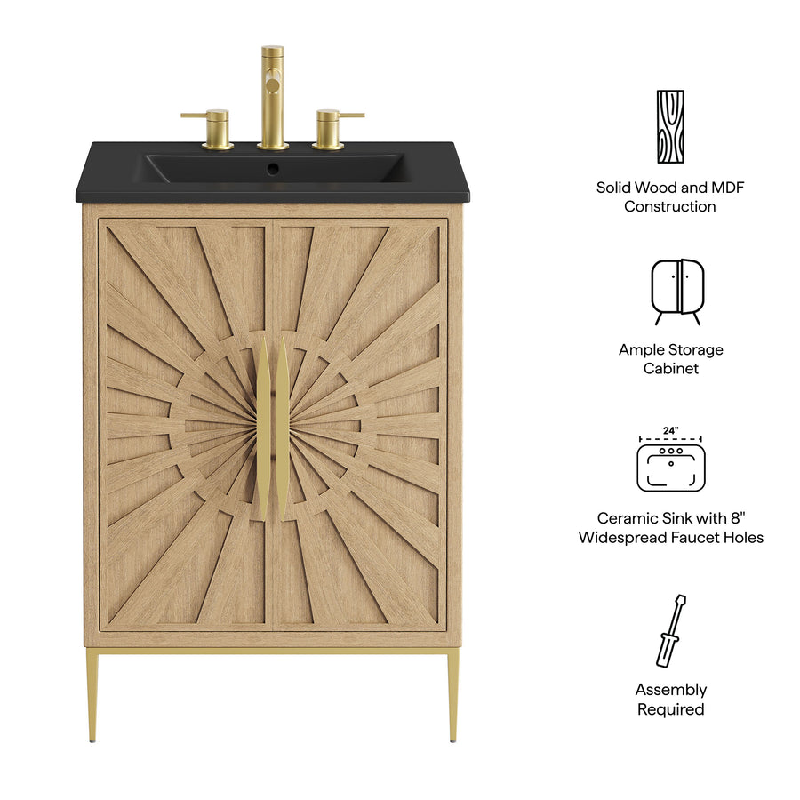 Briar 24" Bathroom Vanity in Oak Black