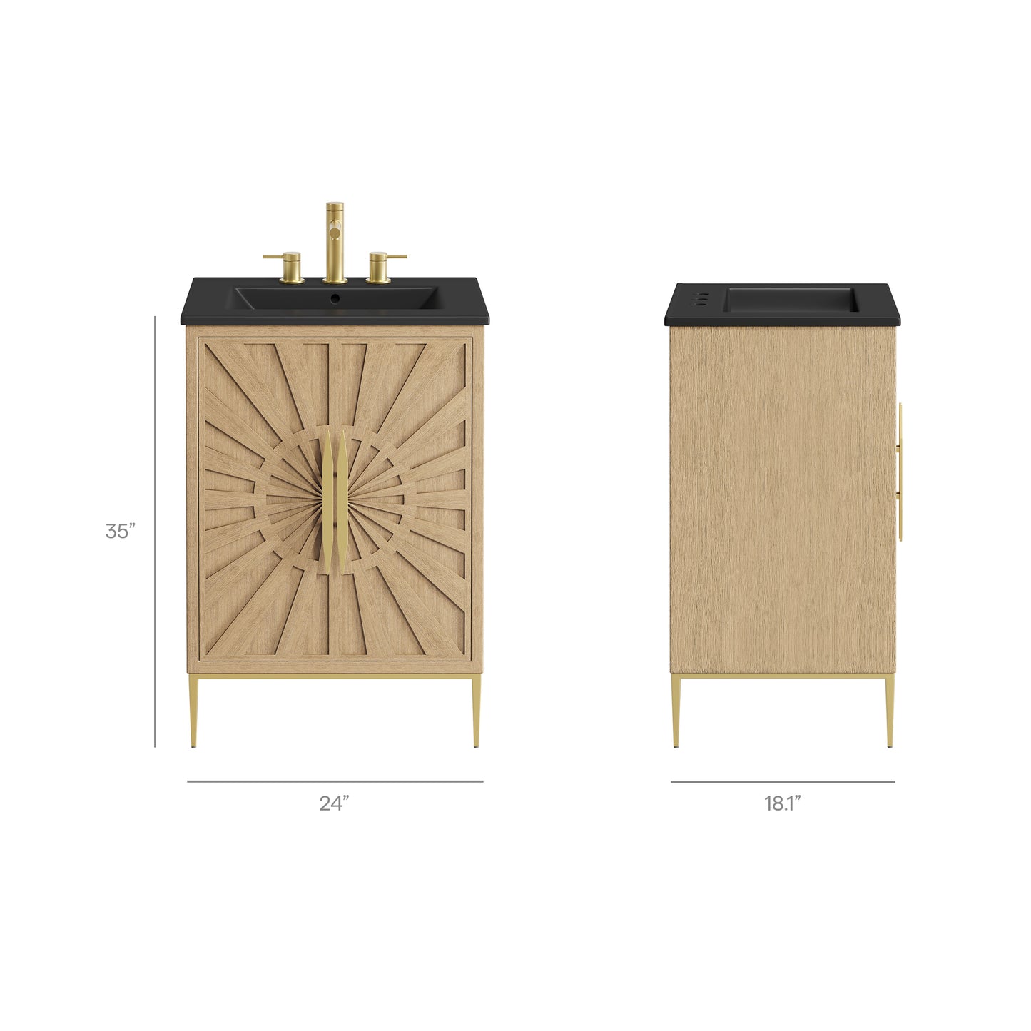Briar 24" Bathroom Vanity in Oak Black