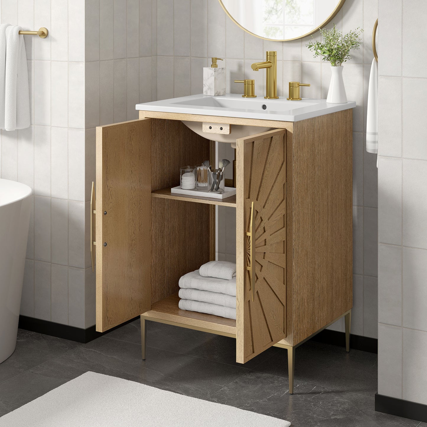 Briar 24" Bathroom Vanity in Oak White