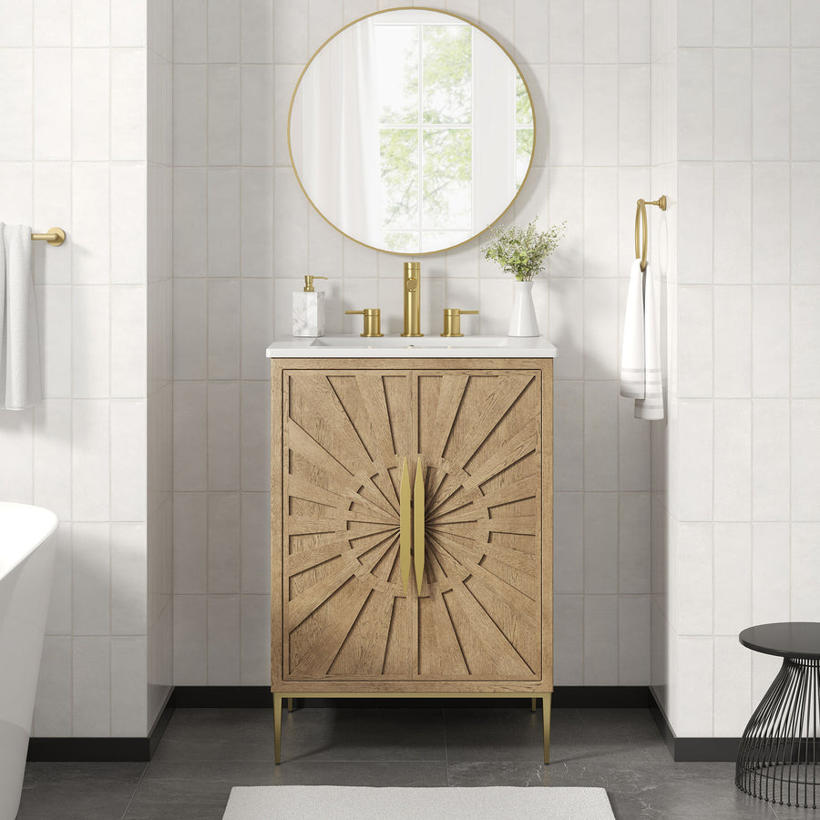 Briar 24" Bathroom Vanity in Oak White