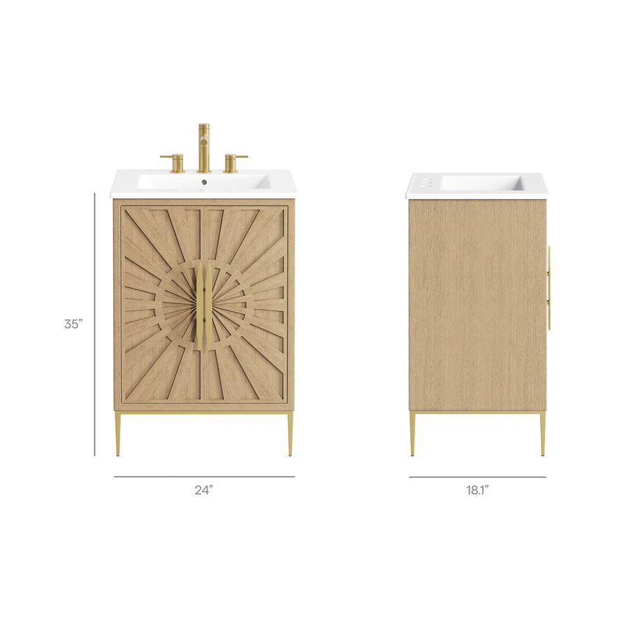 Briar 24" Bathroom Vanity in Oak White