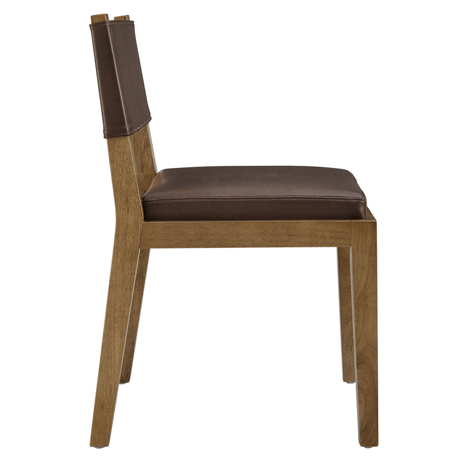 Bora Vegan Leather Dining Side Chair in Espresso