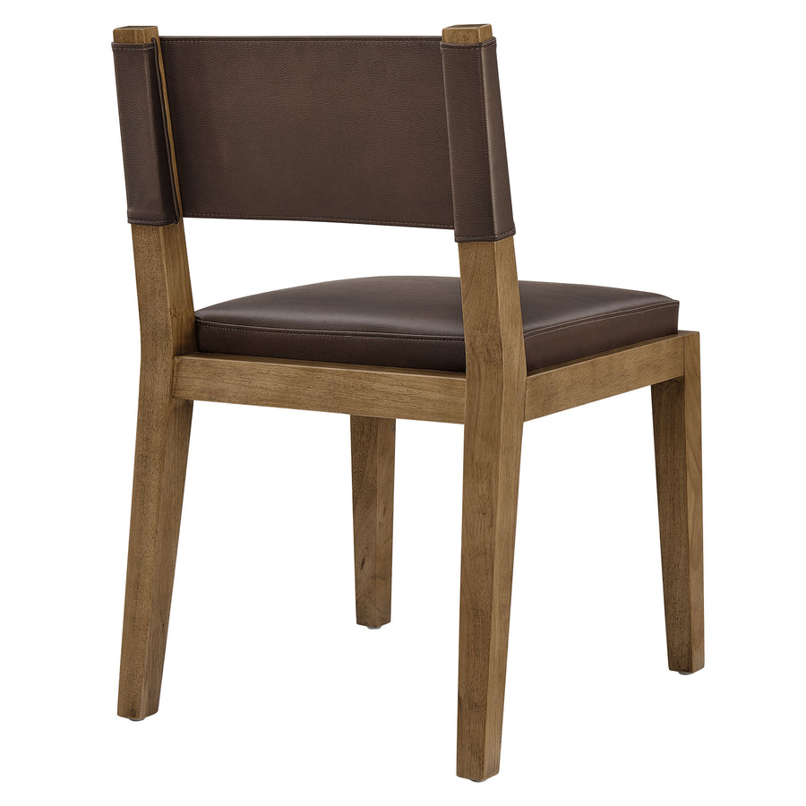 Bora Vegan Leather Dining Side Chair in Espresso