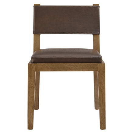 Calder Vegan Leather Dining Side Chair in Espresso