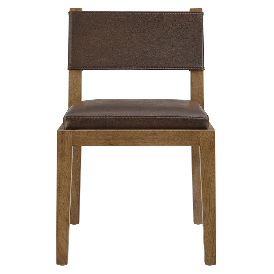Bora Vegan Leather Dining Side Chair in Espresso