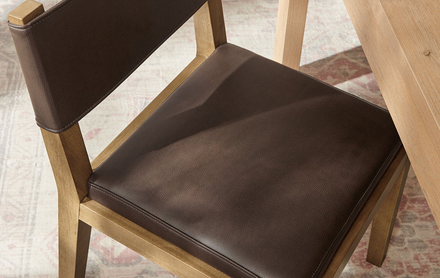 Bora Vegan Leather Dining Side Chair in Espresso