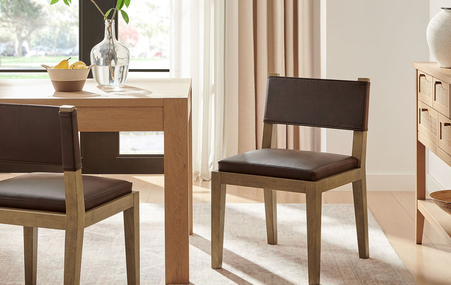 Bora Vegan Leather Dining Side Chair in Espresso